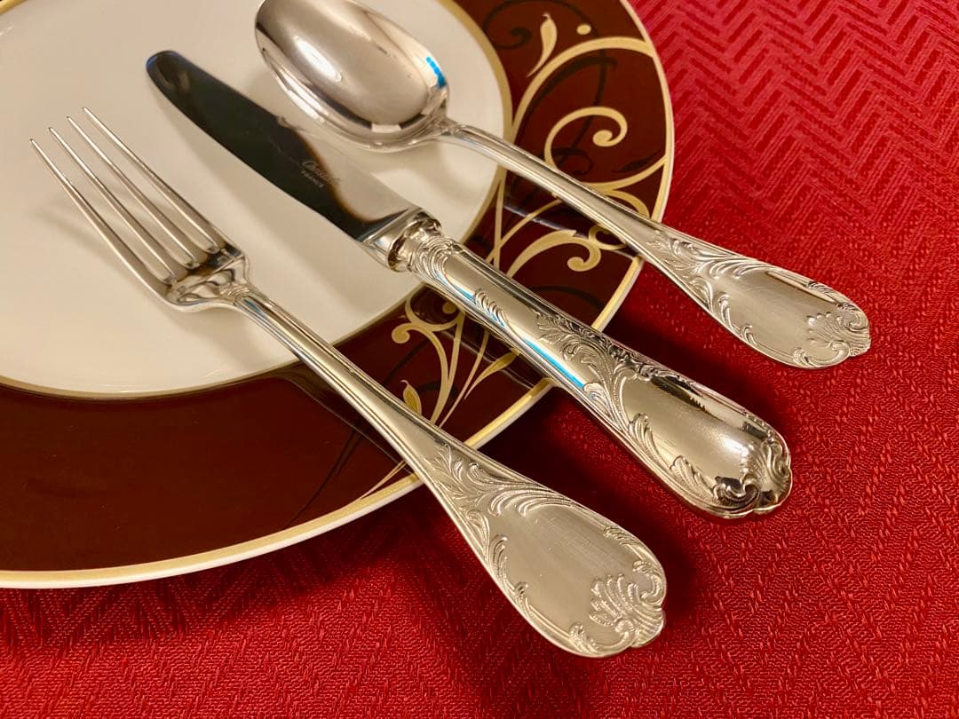 【やっぱりマルリー☆美品☆】クリストフル マルリー スタンダードカトラリーセット やっぱりマルリー 美品】クリストフル マルリー スタンダードスプーン