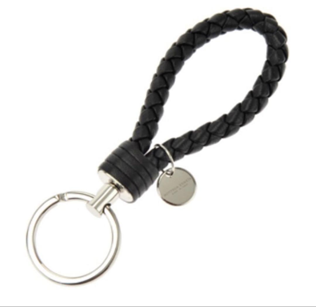 【極美品】BOTTEGA VENETA キーリング　ブラック ボッテガヴェネタ BOTTEGA VENETA キーリング キーホルダー イントレ