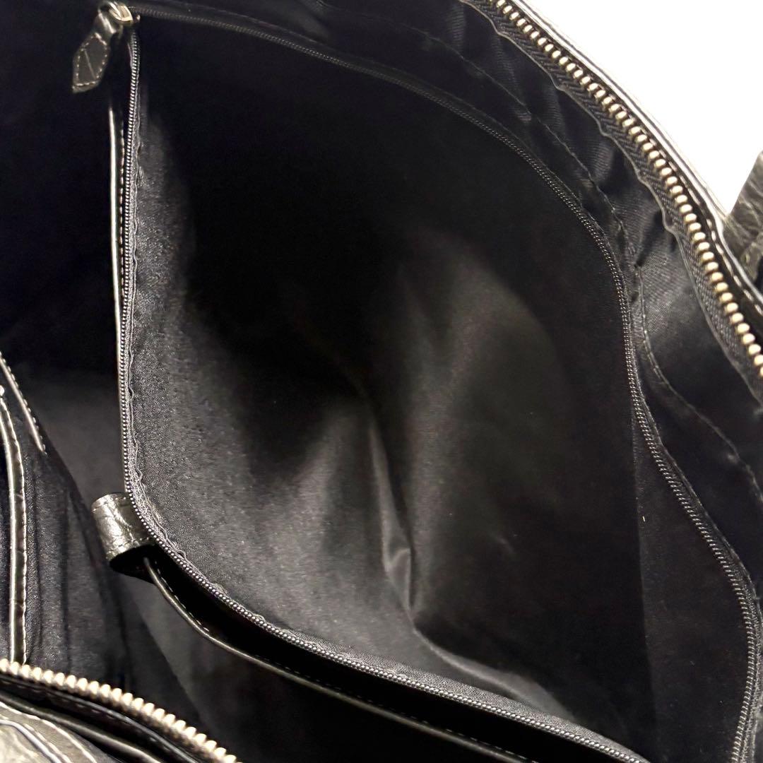 美品】ユナイテッドアローズ トートバッグ クロコ型押し A4可 肩掛け