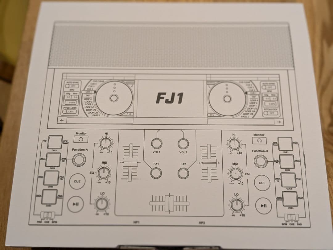 FJ1 DJコントローラー A4サイズ ブラック