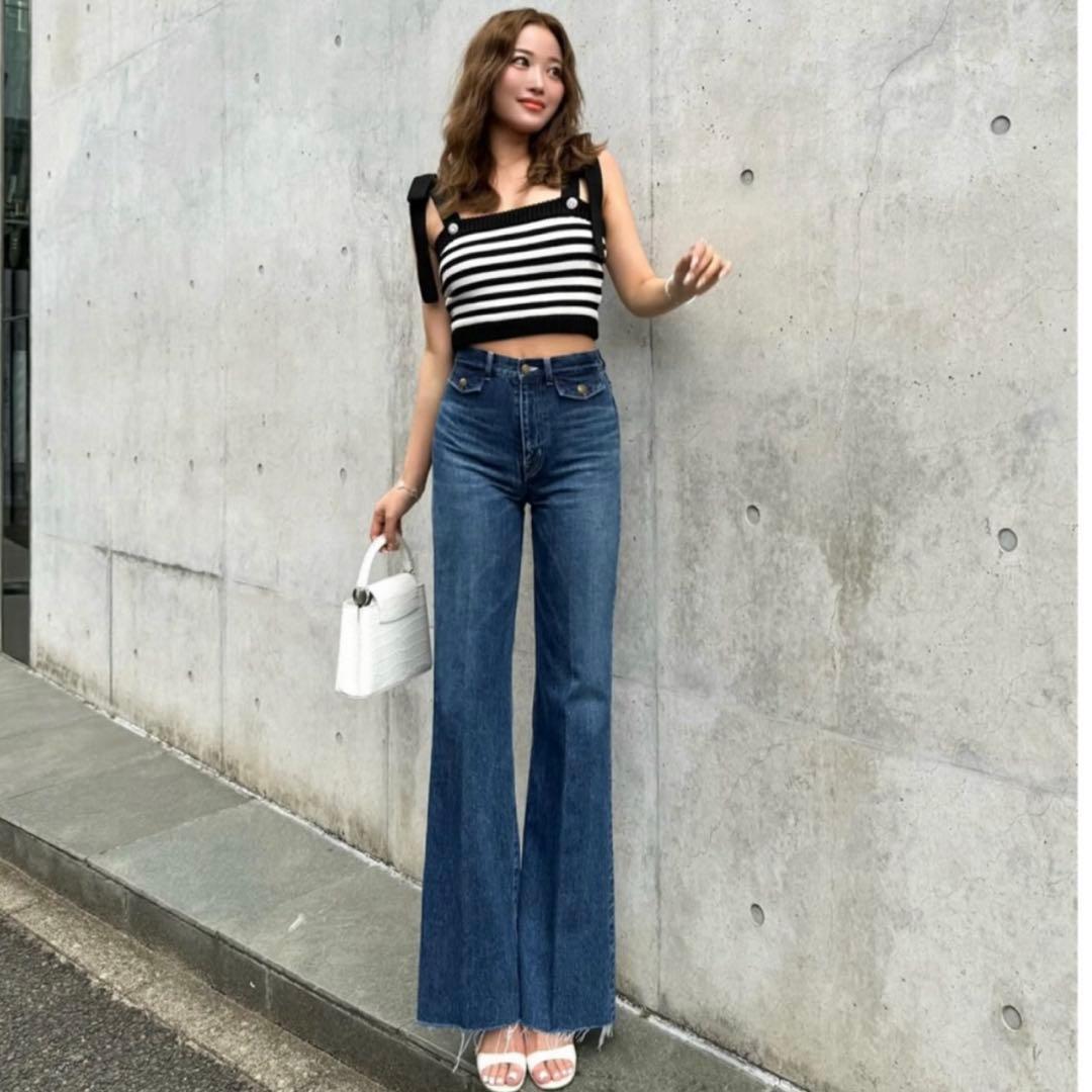 sheller♡OKAYAMA flap pocket flare denim - メルカリ
