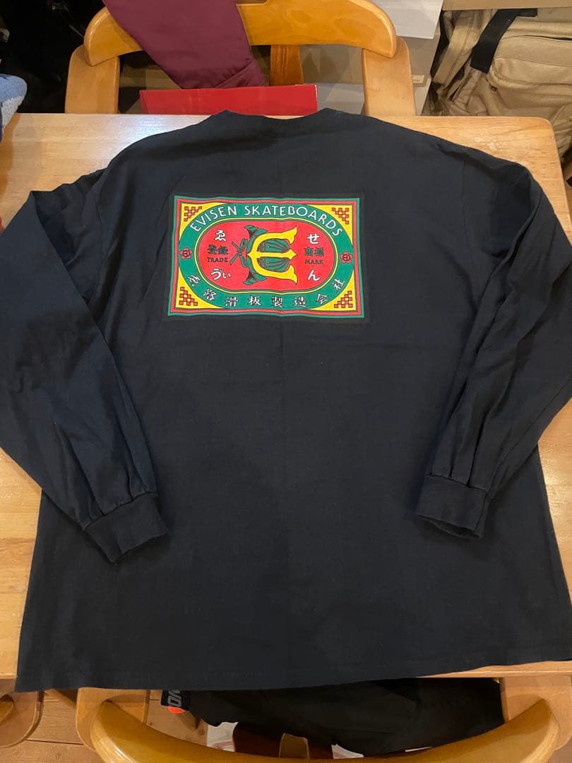 デカサイ Evisen Skateboards ロンT XL ブラック Evisen Skateboards（エビセンスケートボード） EVISEN SKATEBOARDS E