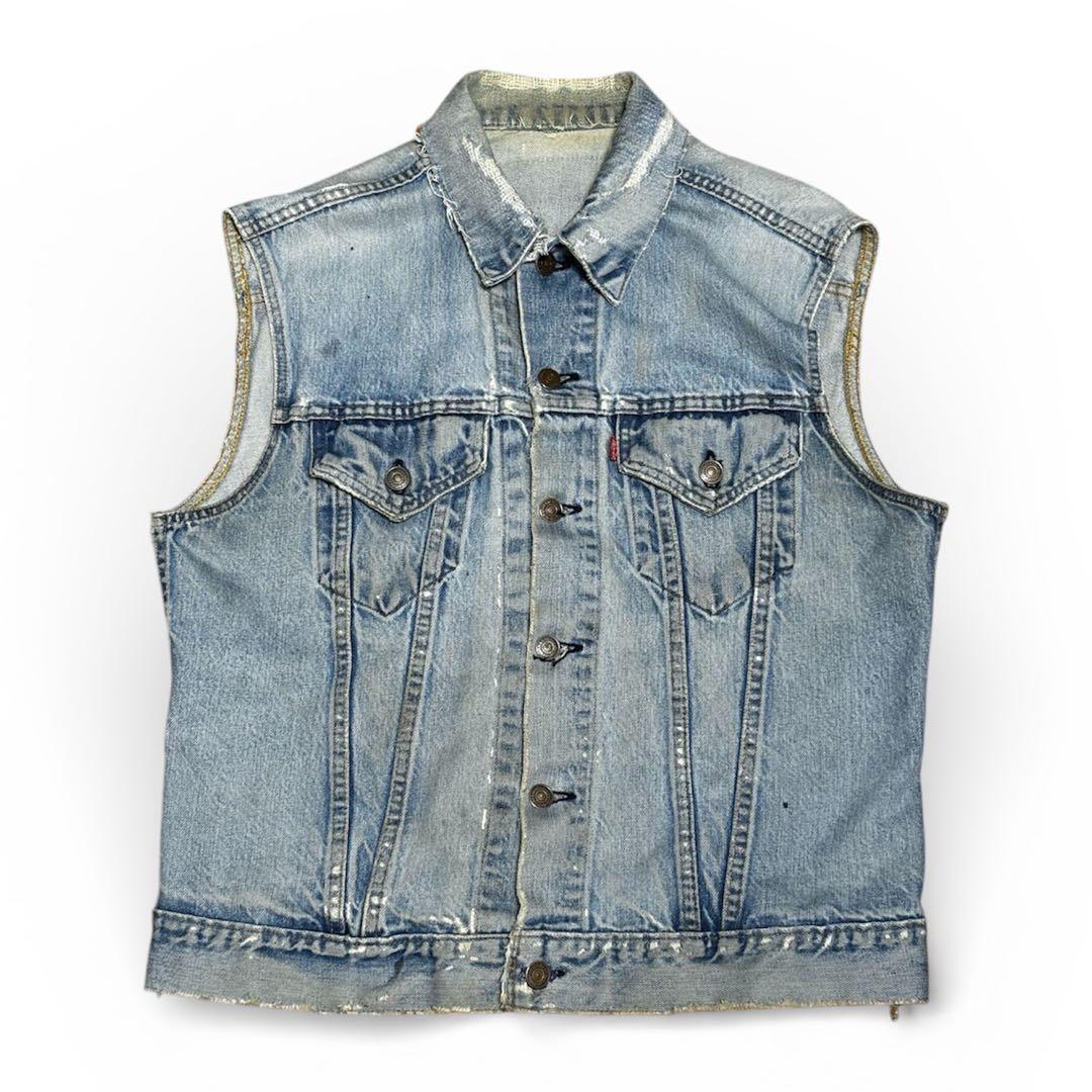 70s Levi’s 70505 4th cut off 70's Levi's 70505 Cut Off Denim Vest 42 / リーバイス スモールe
