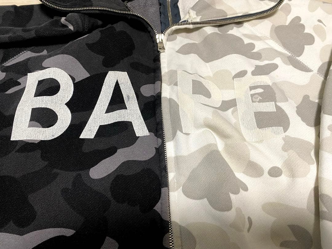 希少】ツートン迷彩カモパーカー M 正規品 エイプ BAPE ブラック