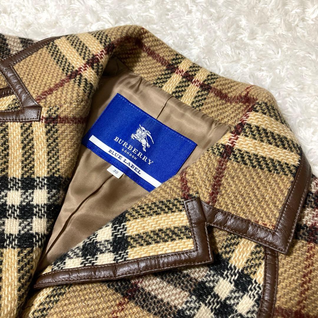 極美品♡ バーバリーブルーレーベル ノバチェック柄 ロングコート