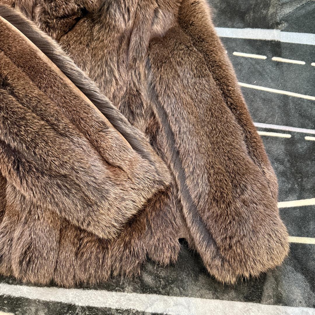 SAGAFOX ブラウン染め もふもふ サガフォックス リアルファーコート