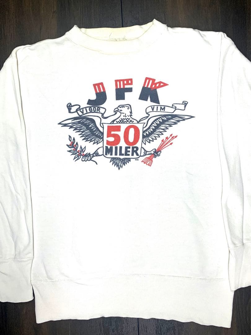 60s JFK 染み込みプリント ビンテージスウェット