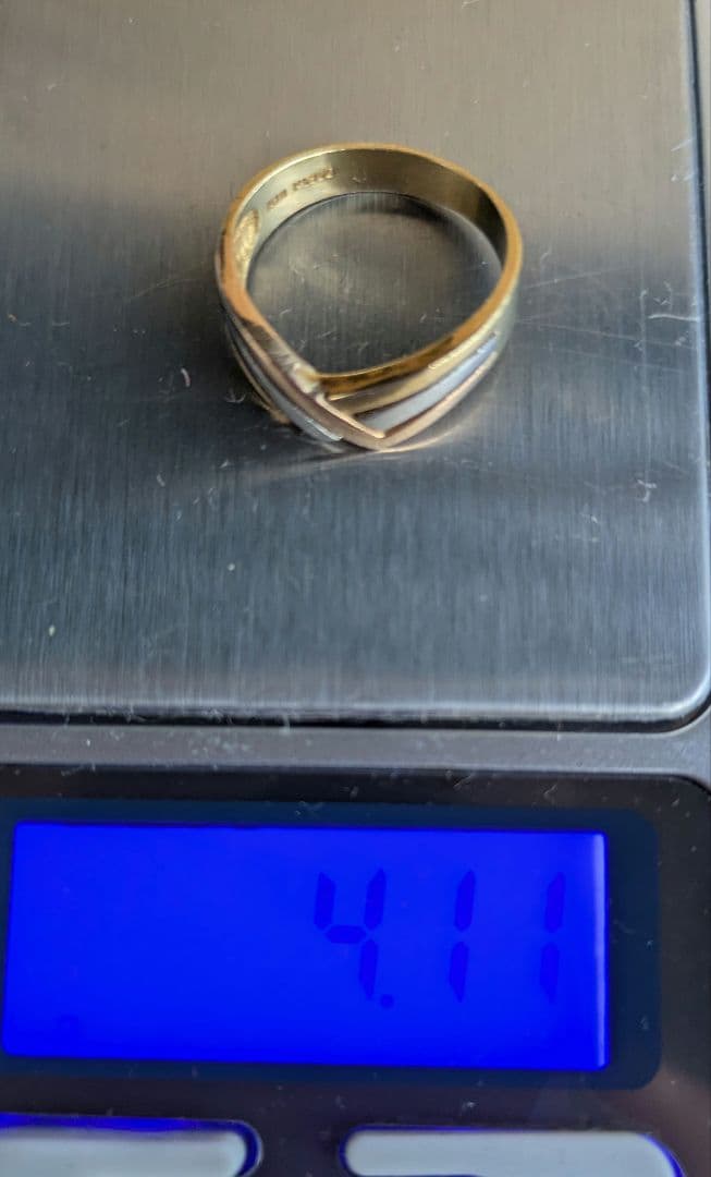 k18 pt900 デザイン リング １２号 4.1g