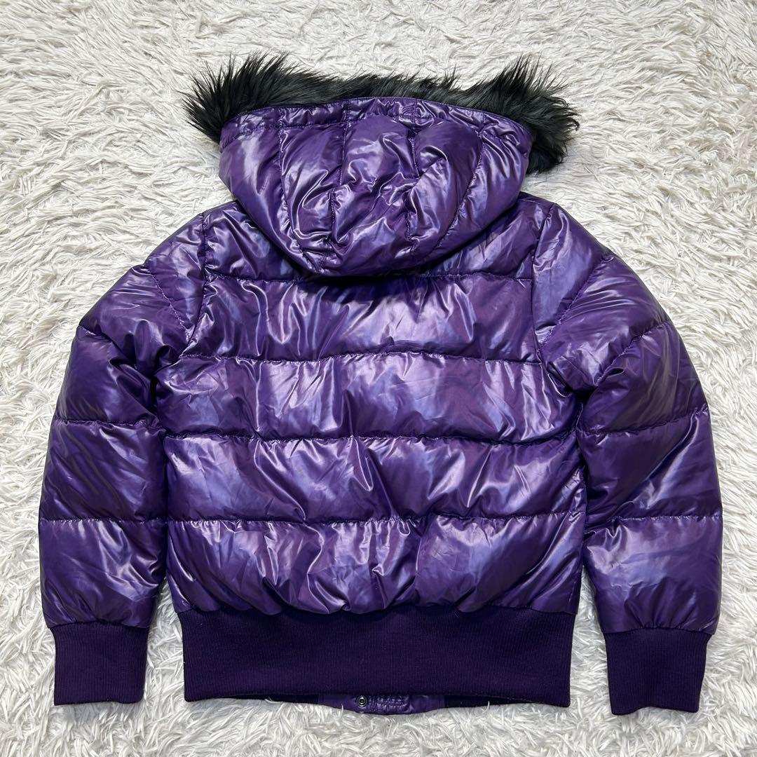 ユニクロ プレミアムダウン ファー 紫 光沢 短丈 y2k 平成ギャル 00s