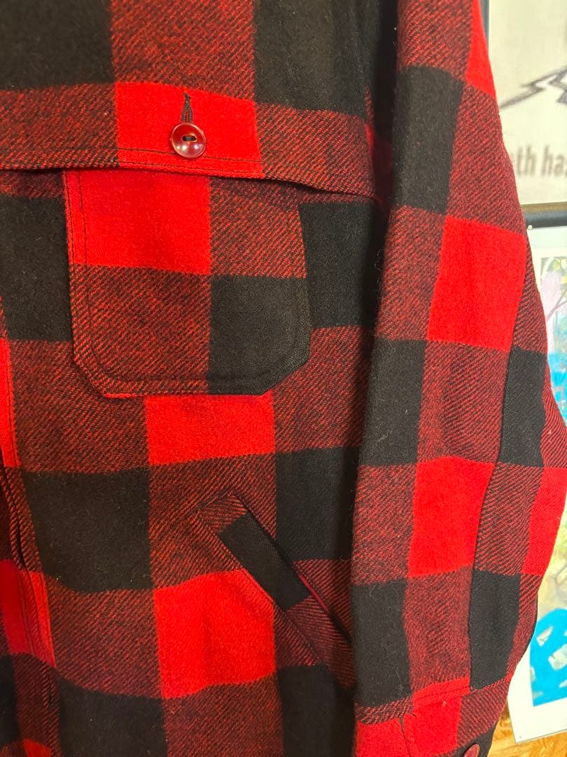 Woolrich 赤・黒チェック ジャケット 50s - メルカリ
