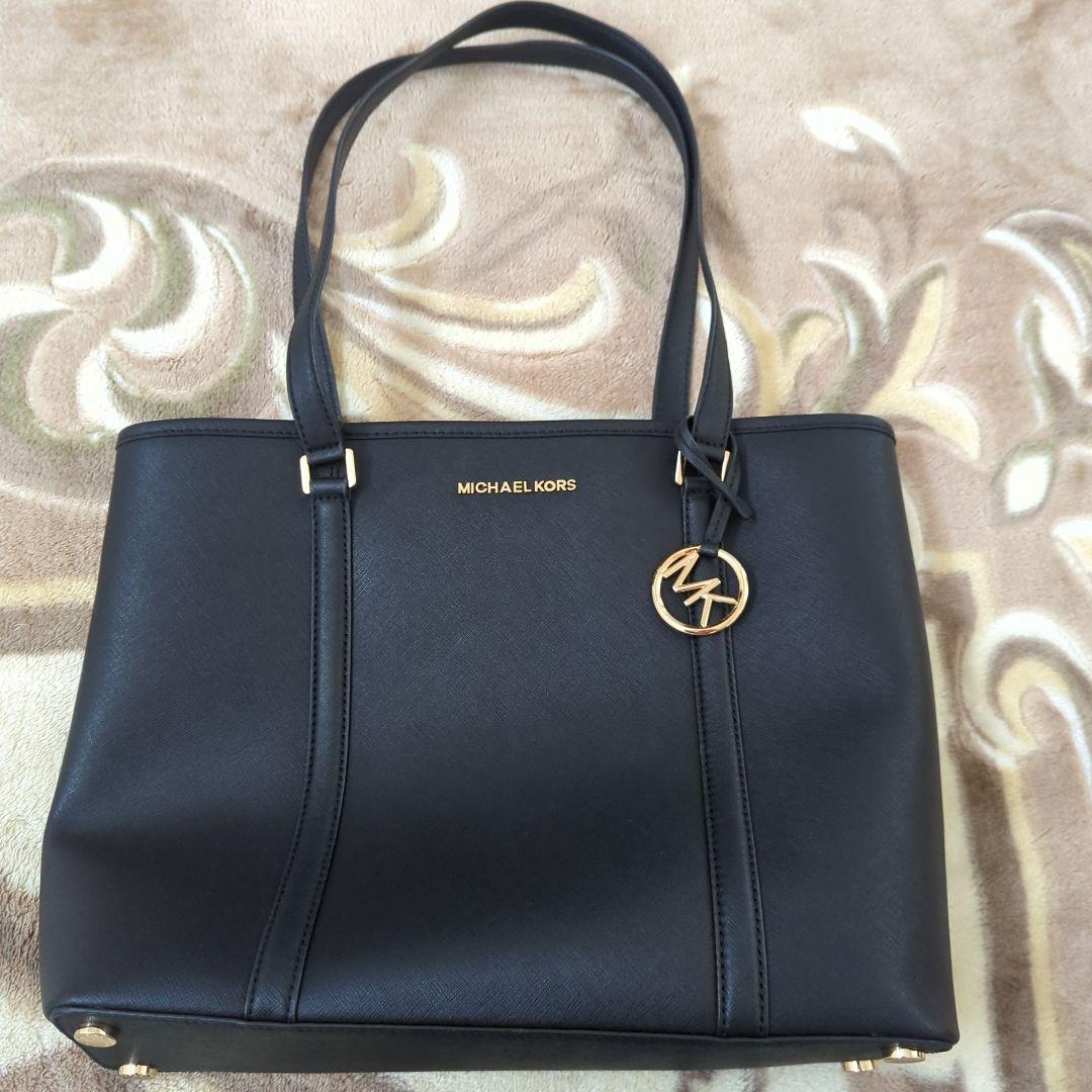 マイケルコース　トートバッグ　バッグ　黒 公式アウトレット】VOYAGER サフィアーノ レザー MF トップジップ