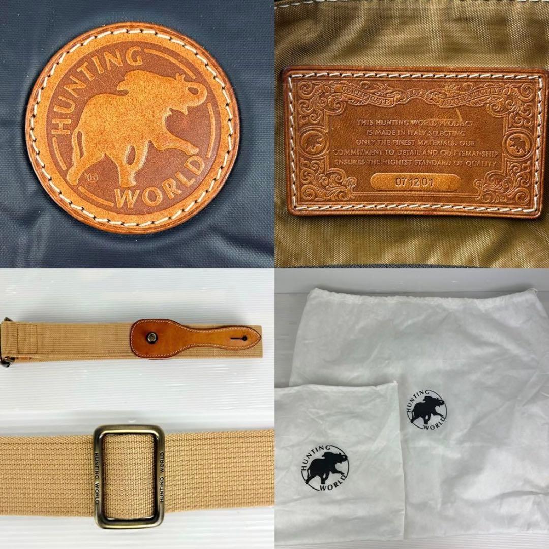 HUNTING WORLD ボストンバッグ ネイビー 2way バチュークロス - メルカリ