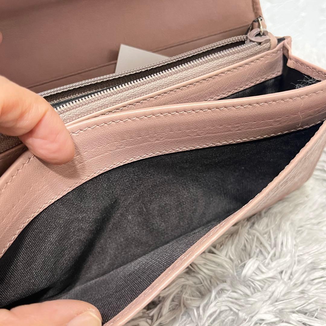 美品✨GUCCI マイクロシマ くすみピンクベージュ インターロッキング