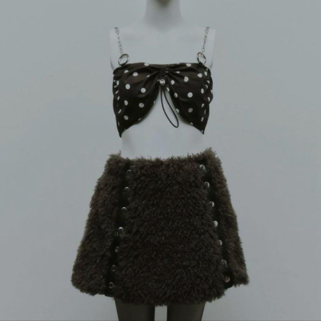 トップス KISHIDA MIKI chain bra ( DOT BLACK )