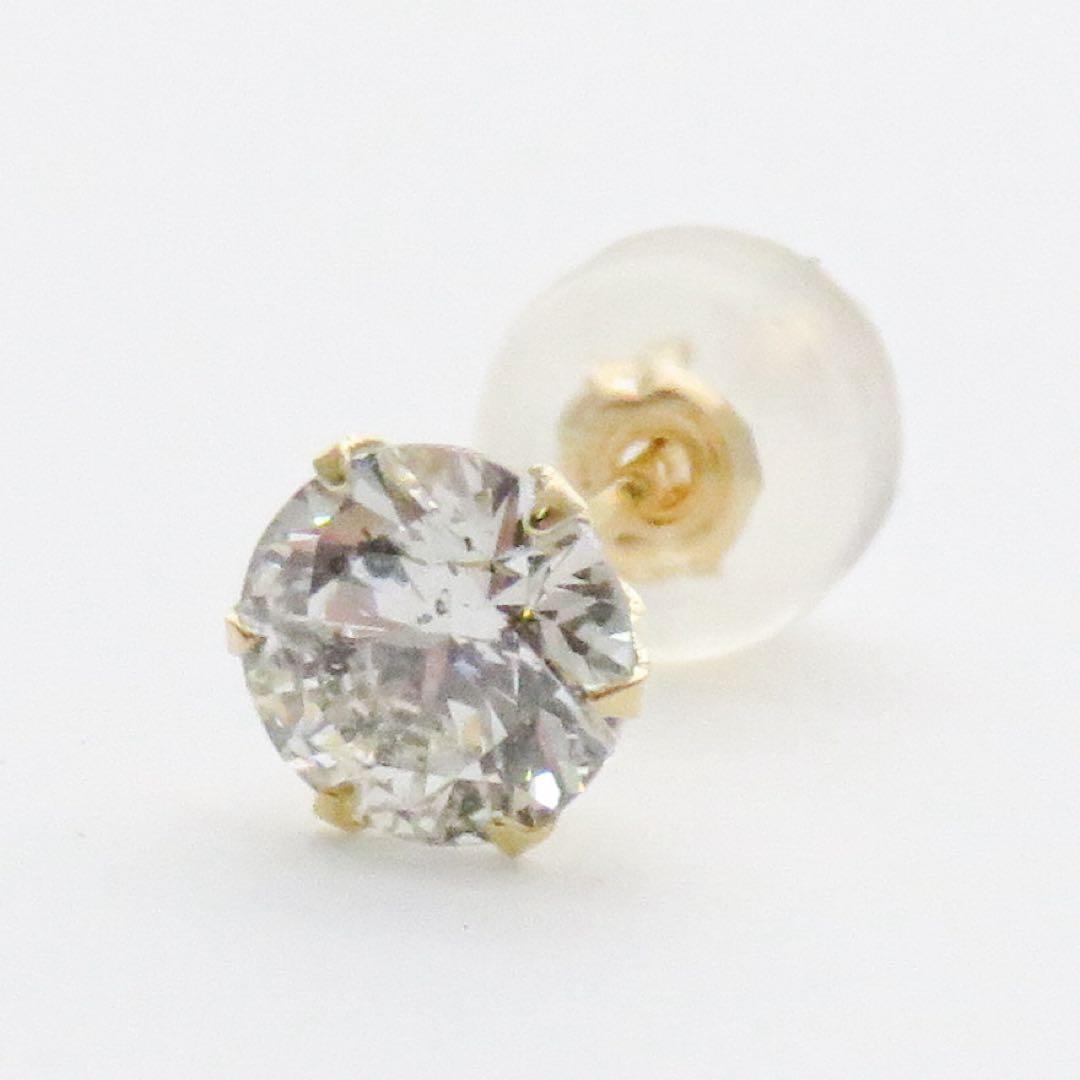 ふ*わ様 K18YG ダイヤモンド 0.498ct（刻印0.5）片耳ピアス　ソ付