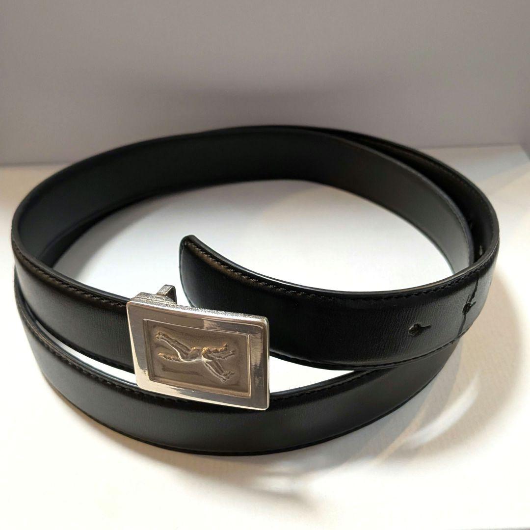 ☆純銀☆49.8g レア レザーベルト 馬 バックル　アンティーク