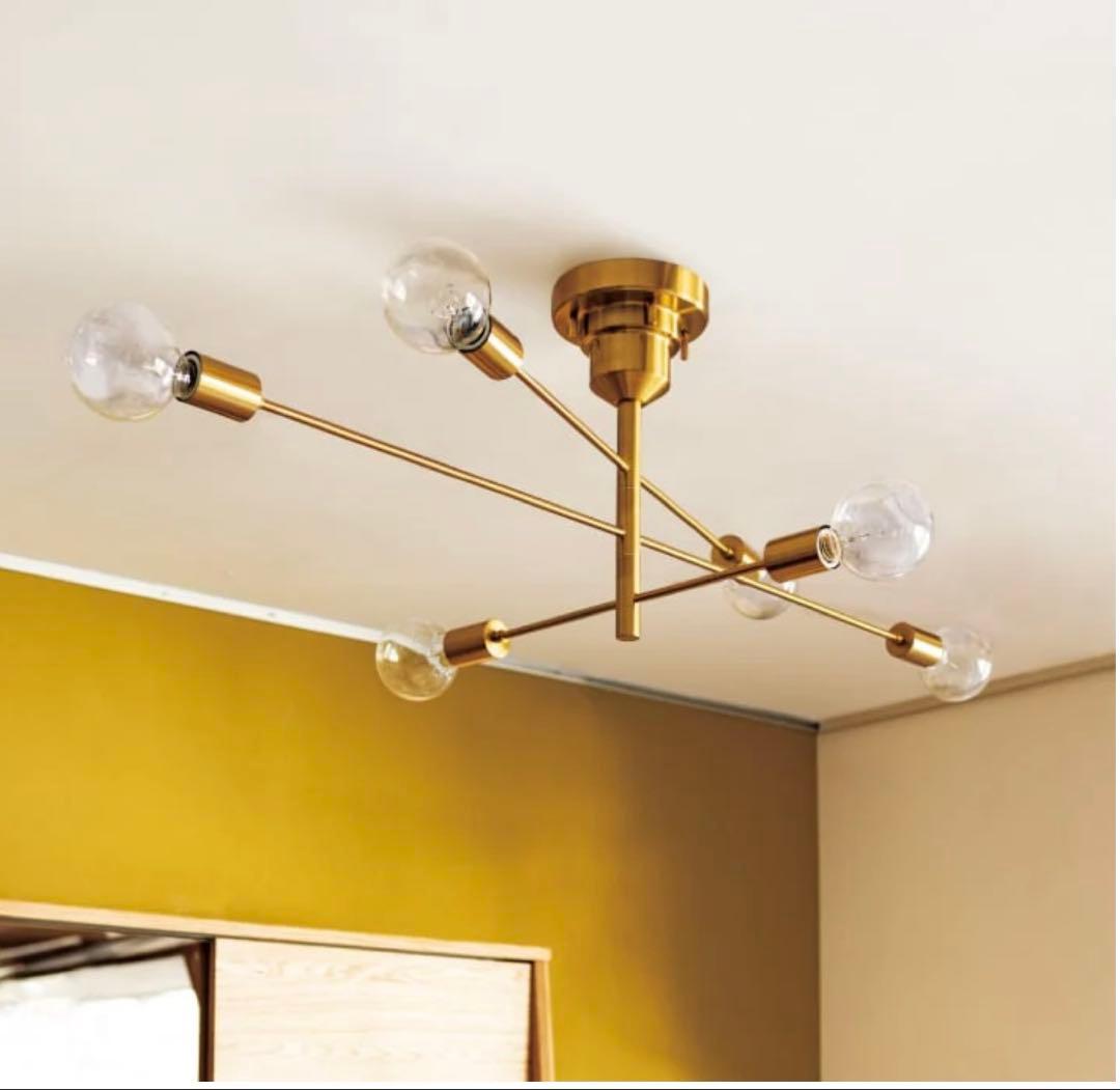 unico Astre アストル シーリングライト ゴールド 6灯 電球付き Astre アストル シーリングライト | シーリングライト | INTERFORM INC