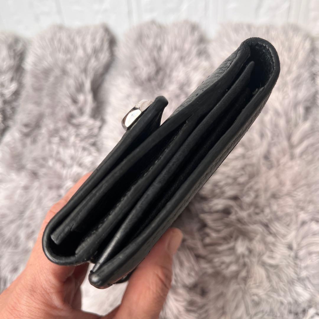 GUCCI✨GGキャンバス シルバーロゴ Wホック ブラック シボレザー 長財布