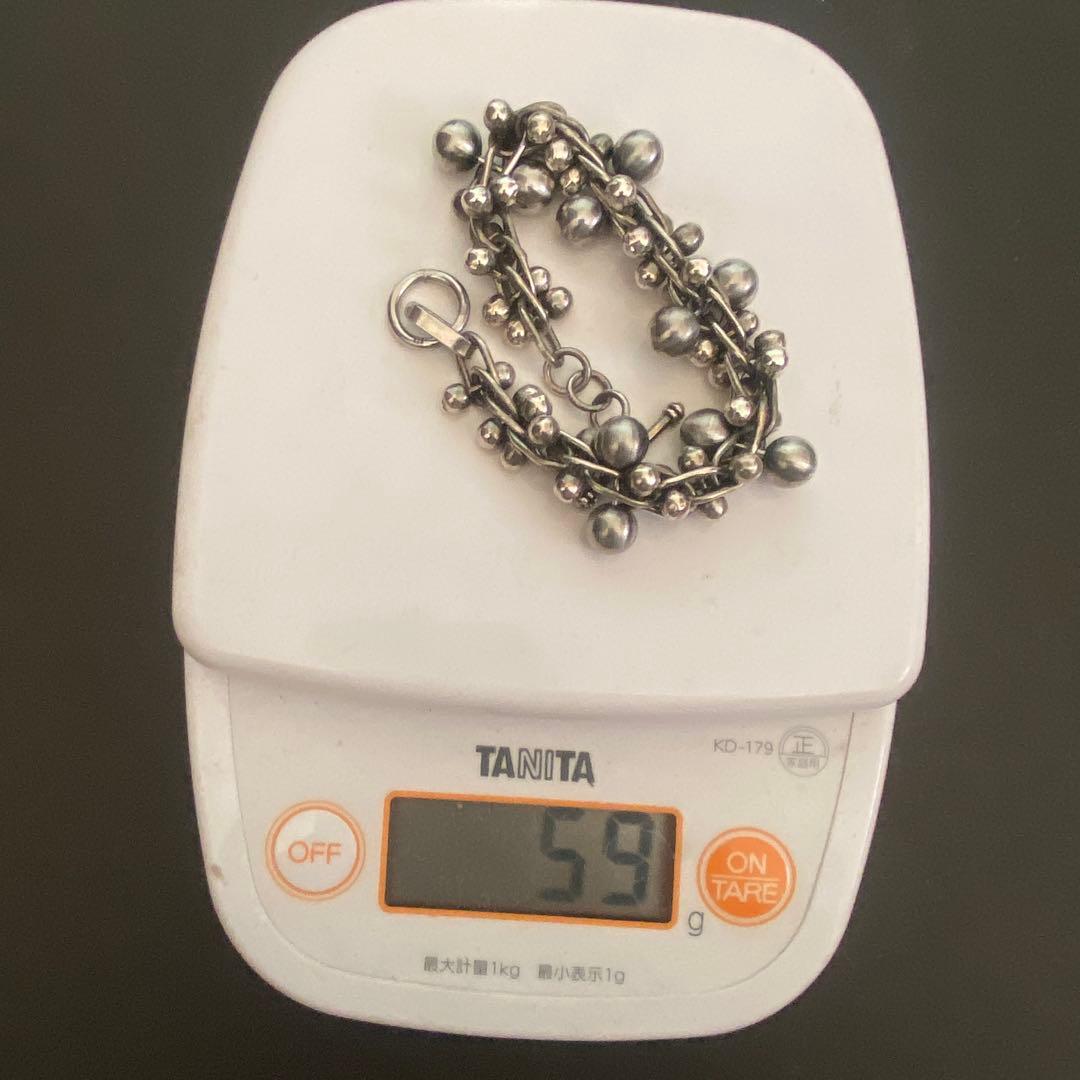 Vintage メキシコ シルバー パール DNA ブレスレット 8mm玉 - メルカリ