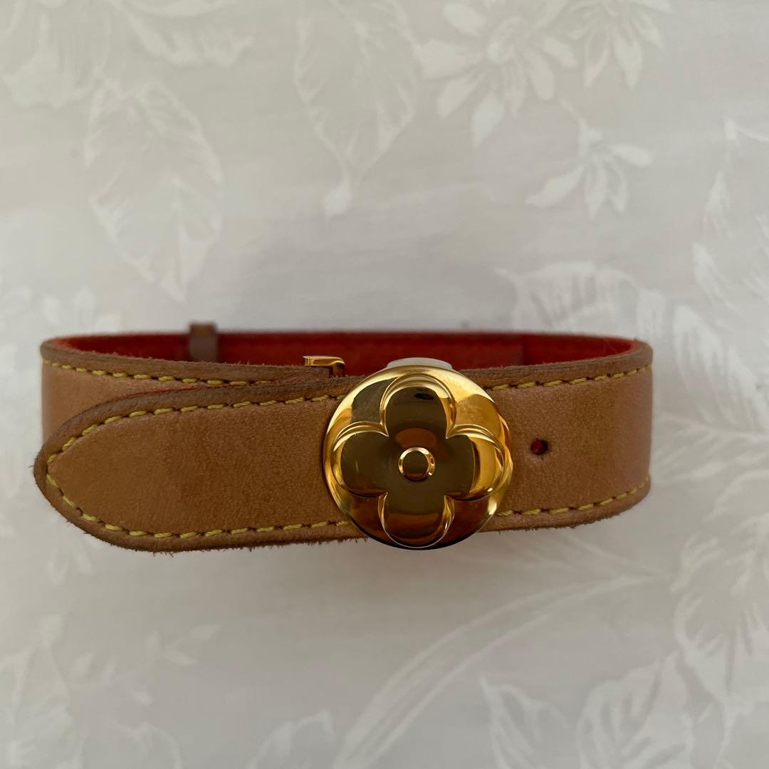 LOUIS VUITTON グッドラックブレス レザー ブラウン ゴールド - メルカリ