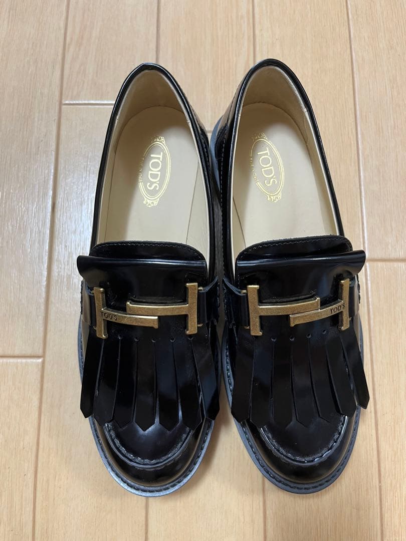 トッズ/TOD's フリンジローファー ブラック　サイズ36.5(23.5cm)