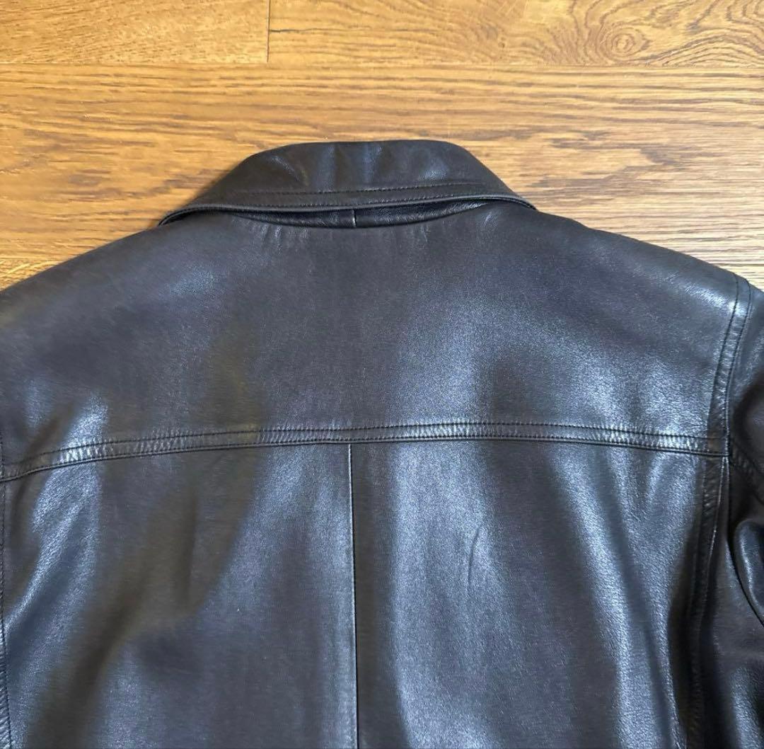 希少】agnes b. レザージャケット size2 短丈 ダークブラウン - メルカリ