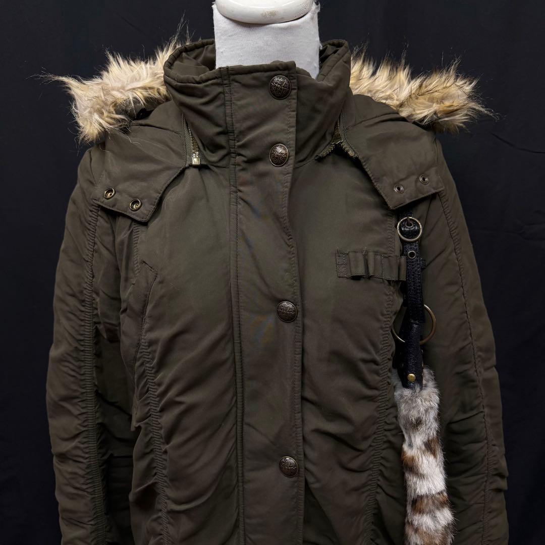 平成ギャル y2k グランジ モッズコート ファー付き ギミック