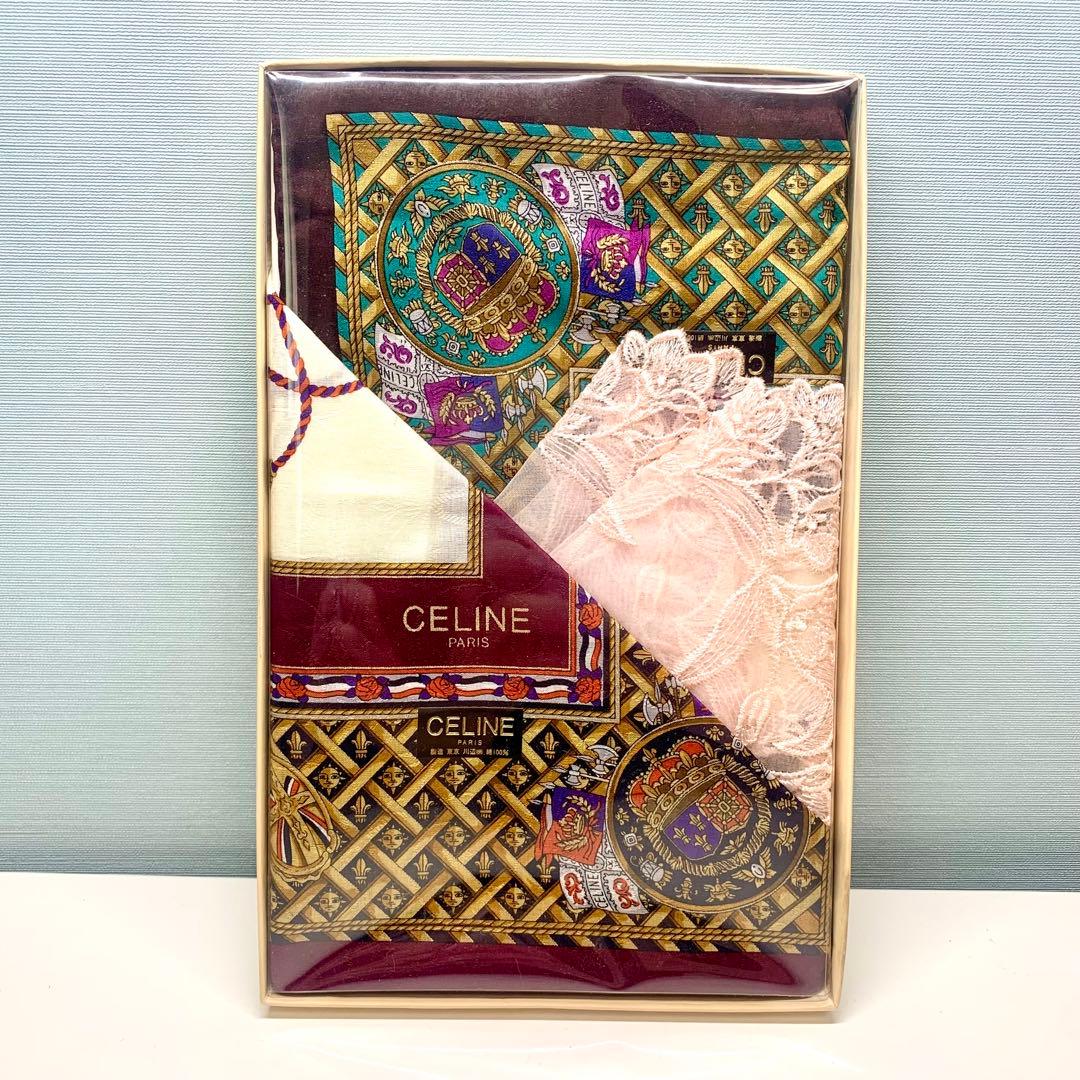 CELINE セリーヌ 大判ハンカチ スカーフ 52cm 3枚セット お洒落 - メルカリ