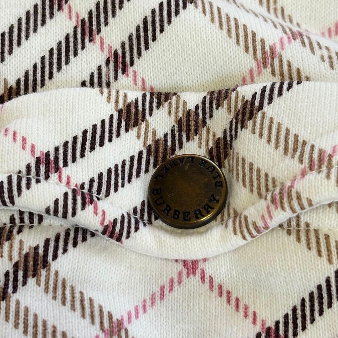 バーバリーブルーレーベル 38 ジップパーカーノバチェックy2k 短丈