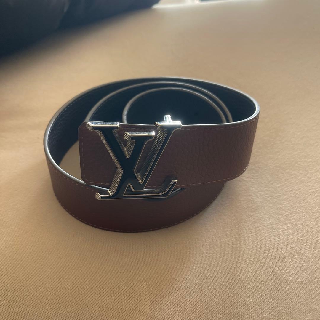 Louis Vuitton ブラウンレザーベルト 中古・古着通販】LOUIS VUITTON (ルイ ヴィトン) レザーベルト
