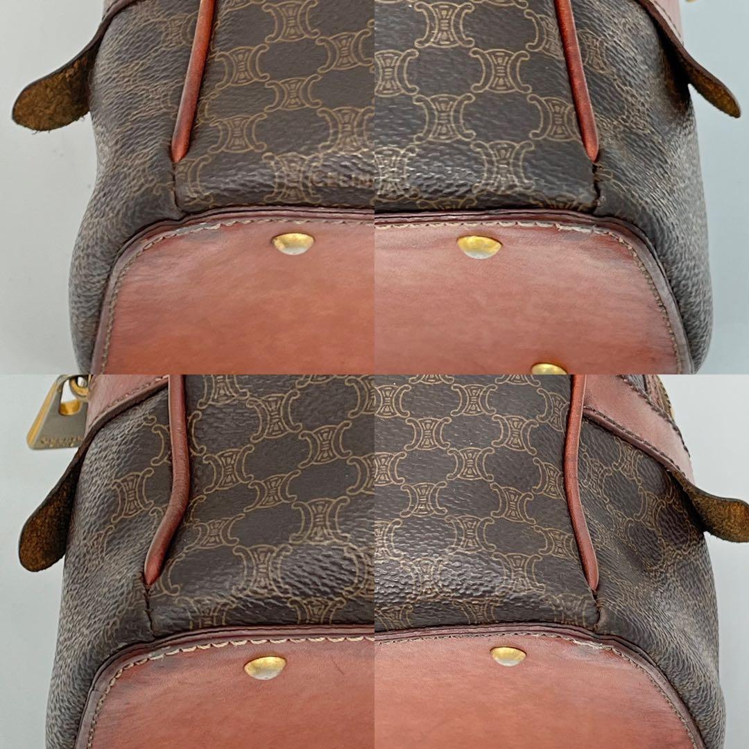 CELINE ハンドバッグ 手提げ マカダム柄 トリオンフ ロゴ入り PVC