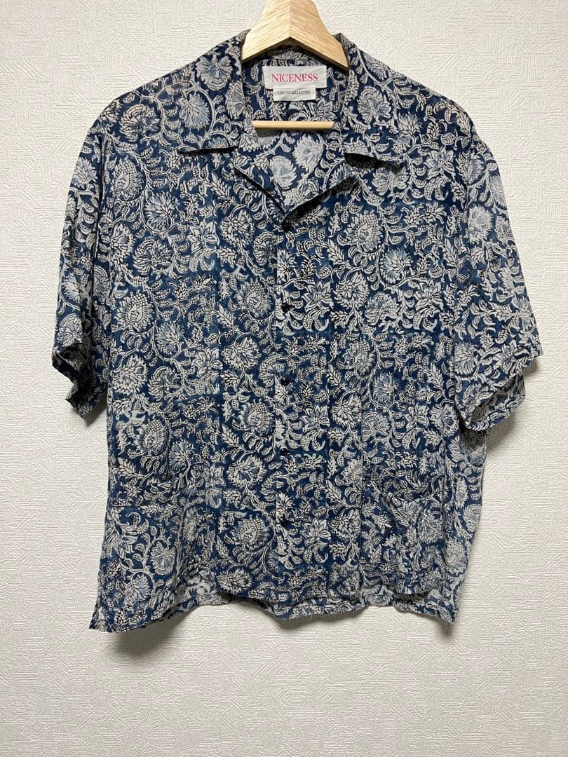 NICENESS/ナイスネス KHAN KADHIブロックプリント開襟シャツ - メルカリ