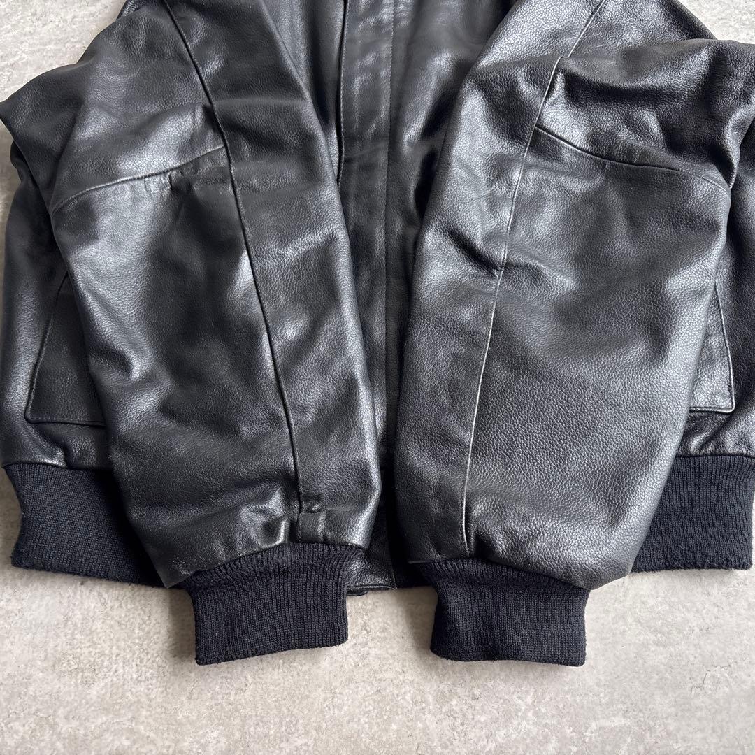 90's□KNOX ARMORY【XL】レザー A-2 フライトジャケット 黒 - メルカリ