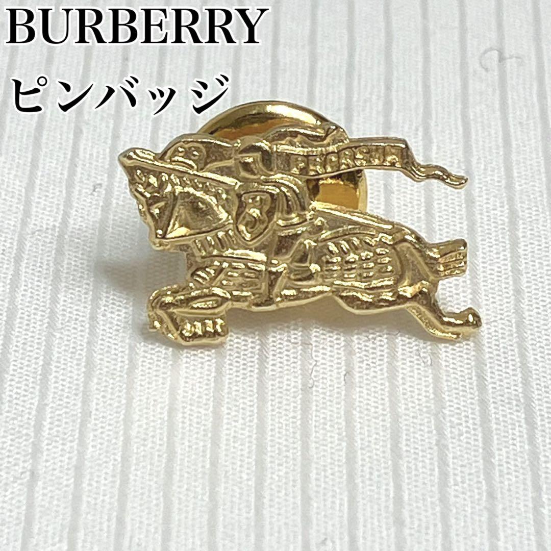 美品 バーバリー BURBERRY 金ピンバッジ ホースロゴ ゴールド 美品 BURBERRY バーバリー ホースロゴ ピンバッジ タイピン ブローチ