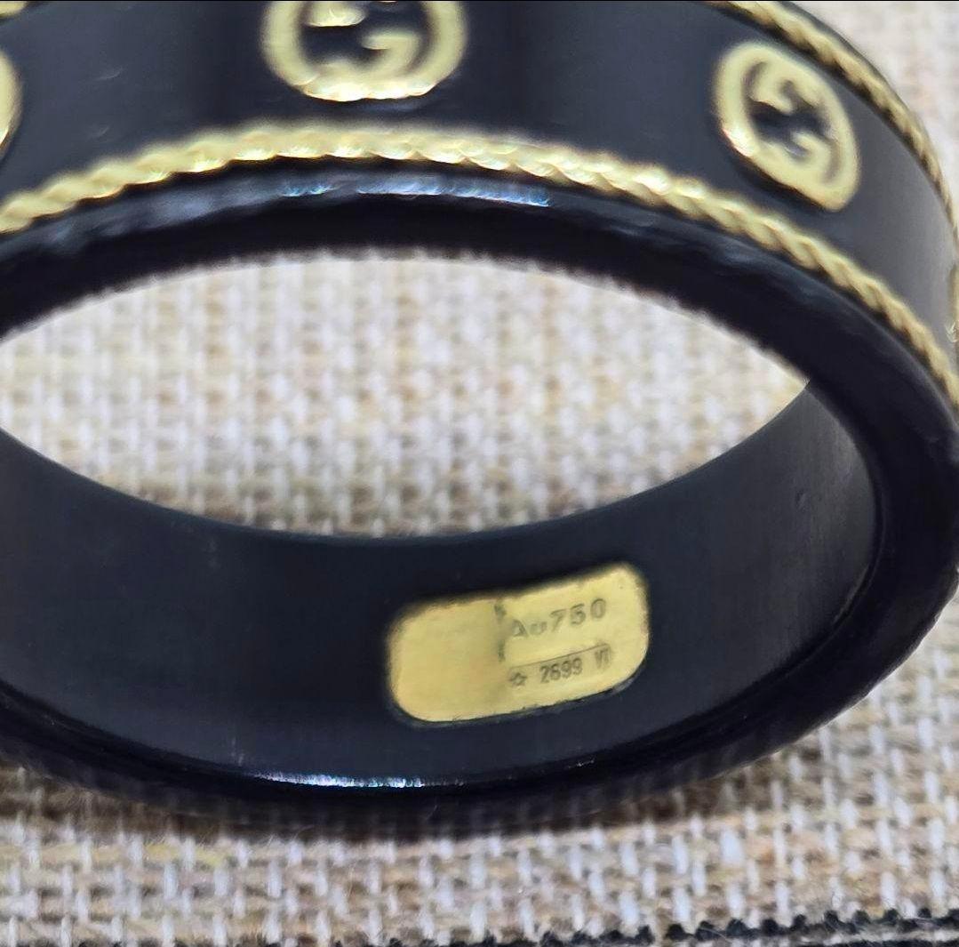 現行モデル】GUCCI AU750×ブラックコランダム アイコンリング 21号