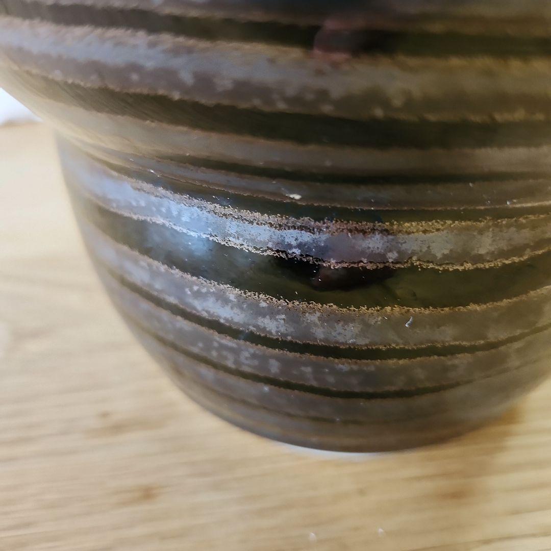 青木龍山　天目　花器　花瓶　17.5cm 真贋不明