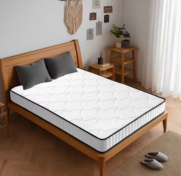 柔らかなウェーブ柄マットレス 北欧風寝室にぴったり