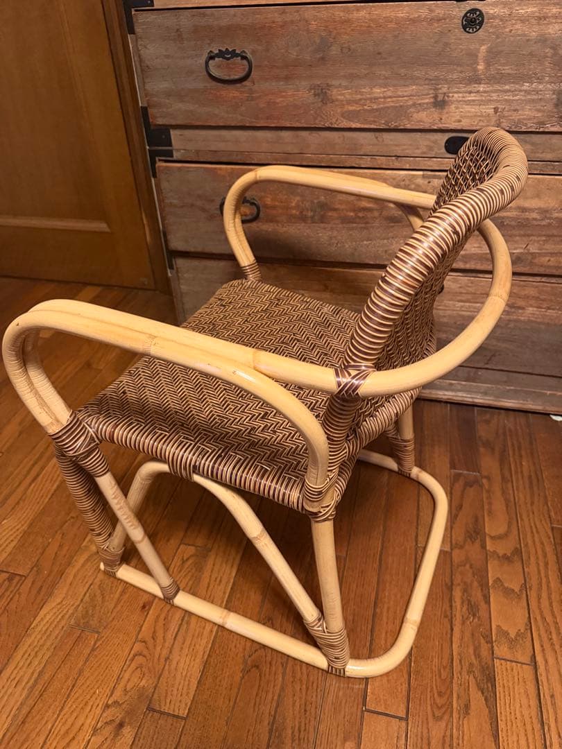 misa様昭和大正レトロハンドメイド？竹？ワラ？椅子イス 木工 巨匠作品