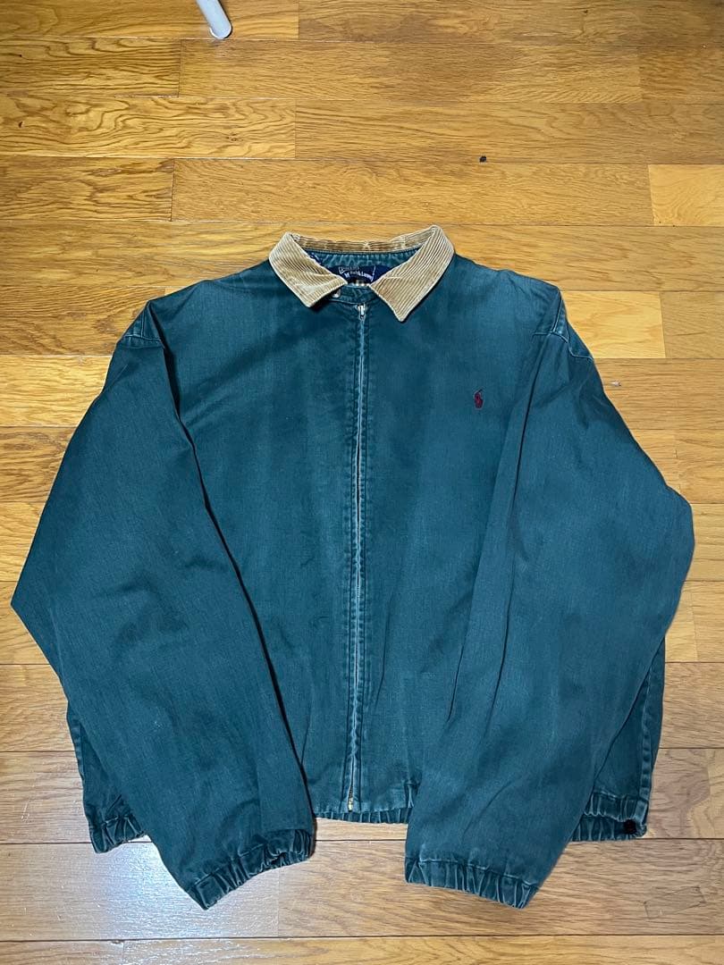 ポロラルフローレン スイングトップ コーデュロイ緑 XL