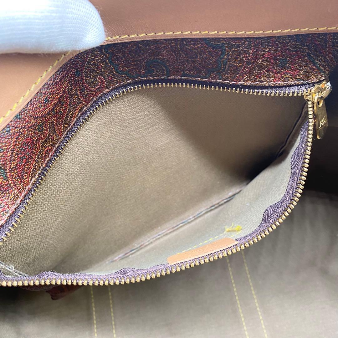 極美品】エトロ ボストンバッグ 2way ペイズリー柄 PVC レザー 大容量