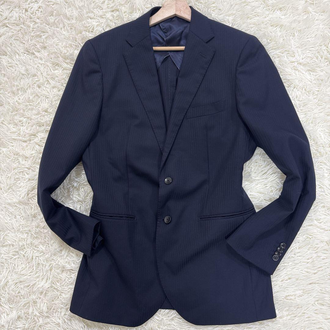 長井代助✨HILTON 3ピーススーツ　super110's ネイビーXL