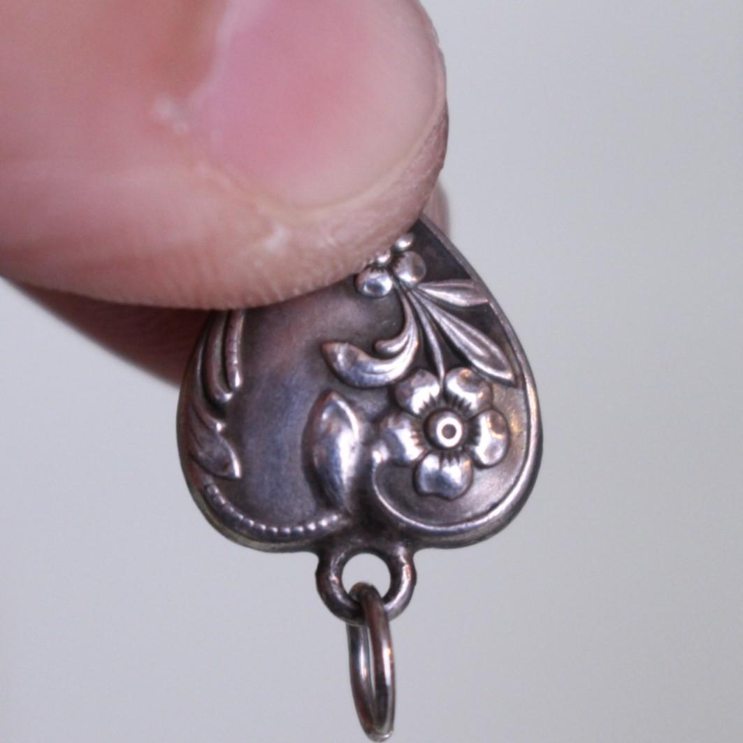 40s スウィートハートジュエリー 古着に 花 シルバー ギフトに 勿忘草