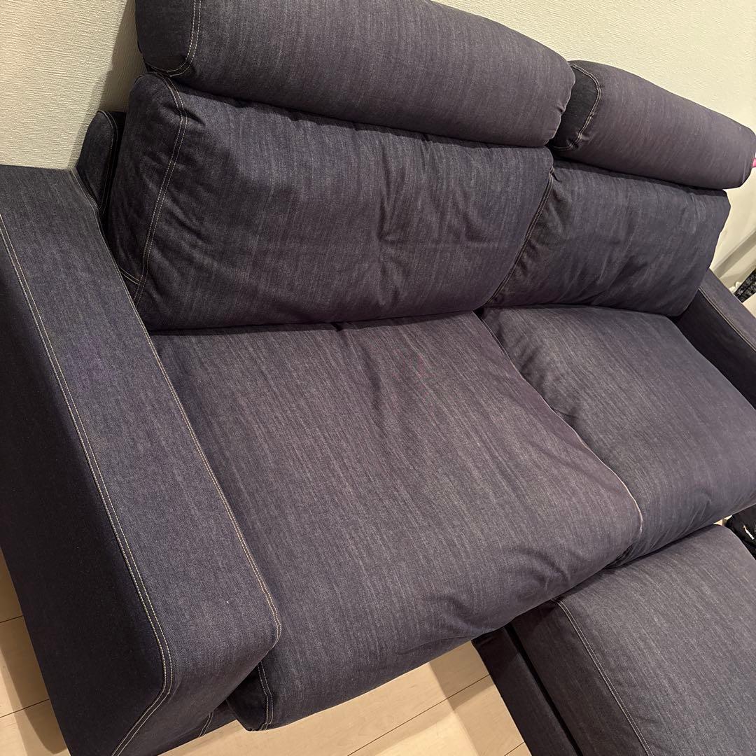 最終日／無印良品ソファ3シーターオットマンヘッドレスト付