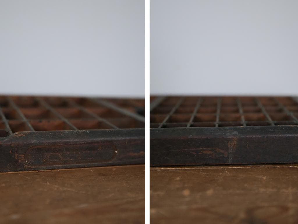 英国アンティーク木製プリンタトレイ/飾り棚/枡ケース/小物入れ(92-46