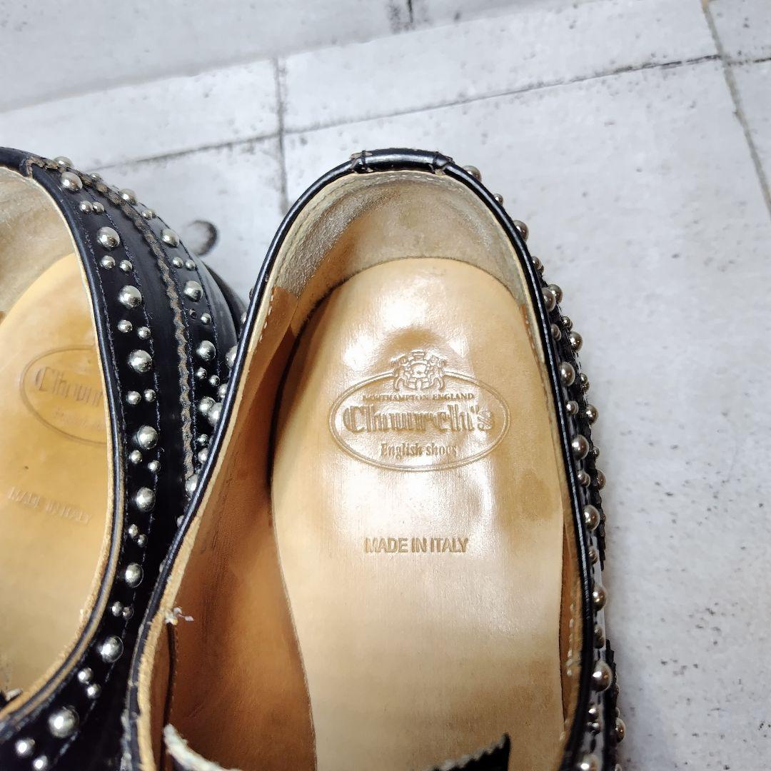 チャーチ BURWOOD スタッズ 37 黒 ウィングチップ バーウッド - メルカリ