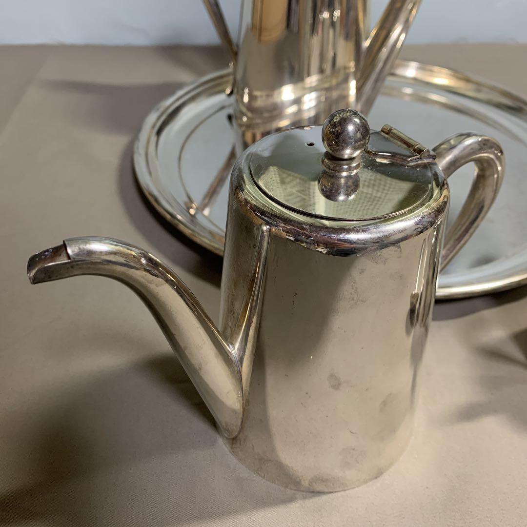昭和レトロ azco tokyo アンティークシルバーティーポット 5点セット