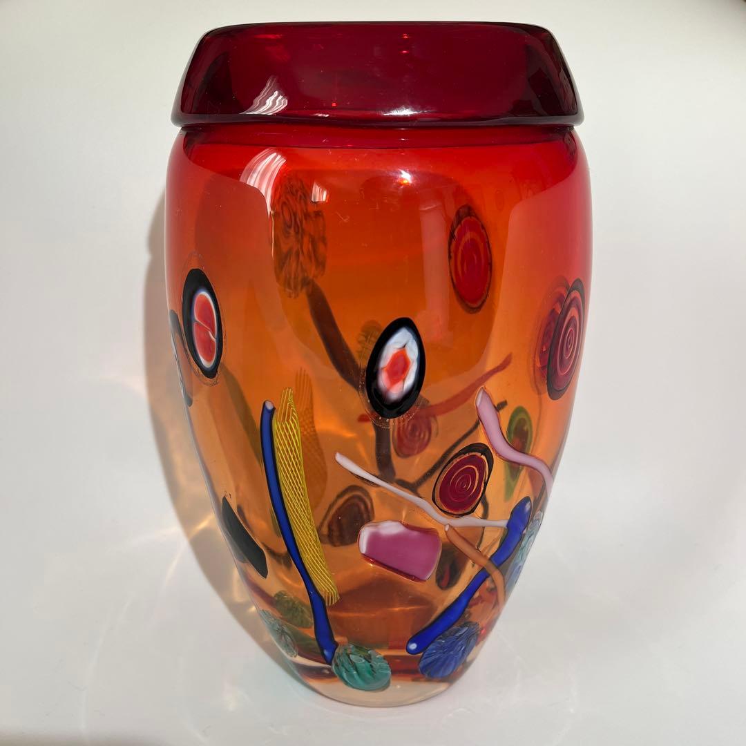 イタリア ムラノ トレーディング ベース 花器 オブジェ 元箱入 ムラーノガラス（ベネチアングラス）花瓶／花器「虹の窓」 – chisa