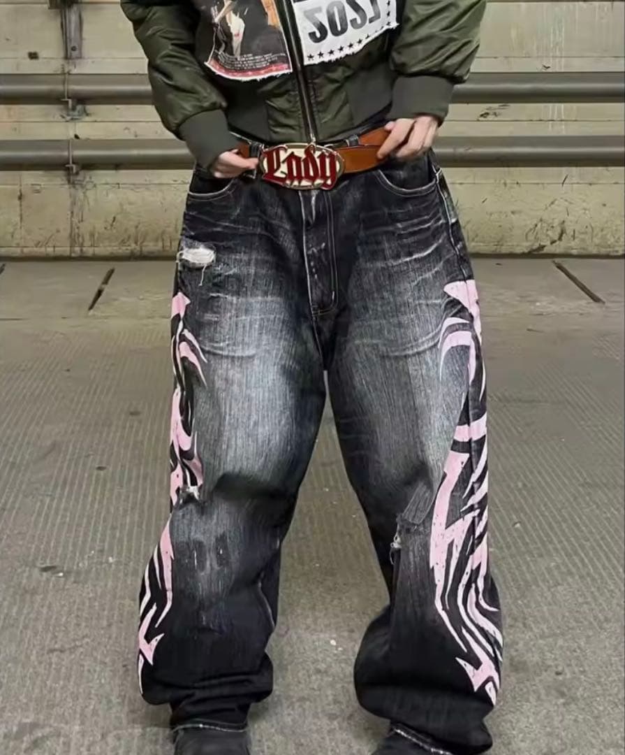 JdeadLondon /Pink Jeans / Mサイズ/即日発送 JJXX Tokyo wide fit jeans in pink stripe | ASOS