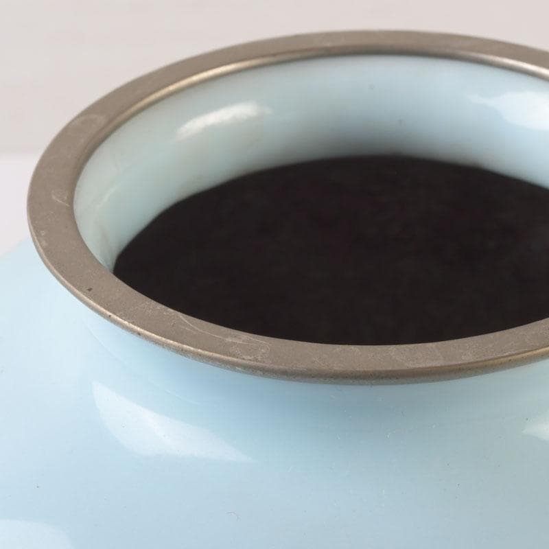 七宝焼 水色釉 双魚文 花瓶 V 9884 - メルカリ