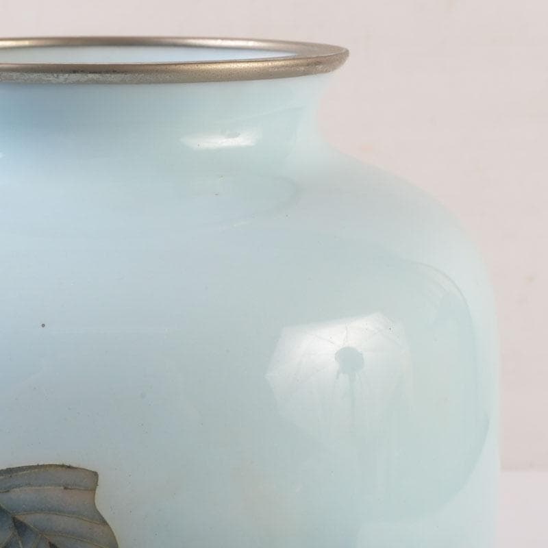 七宝焼 水色釉 双魚文 花瓶 V 9884 - メルカリ